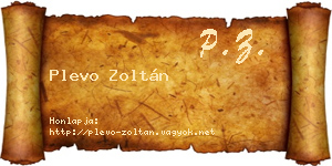 Plevo Zoltán névjegykártya